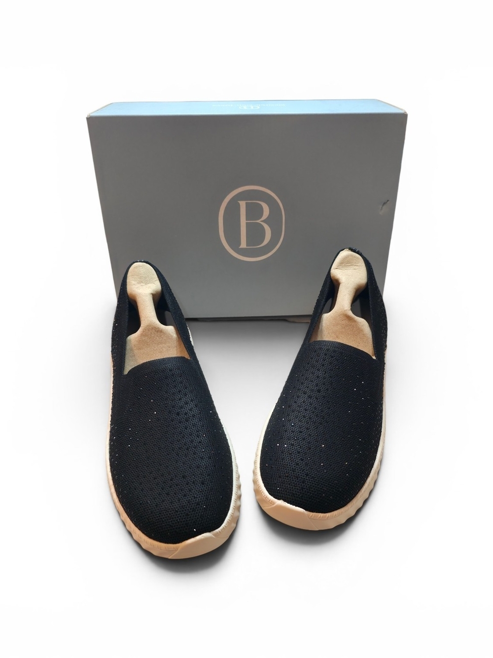 Life Stride Black Slip-On Knit Sneakers